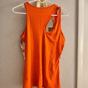 Fabletics Cleopatra Orange Cut Out Activewear Loose Tank Top - Large
